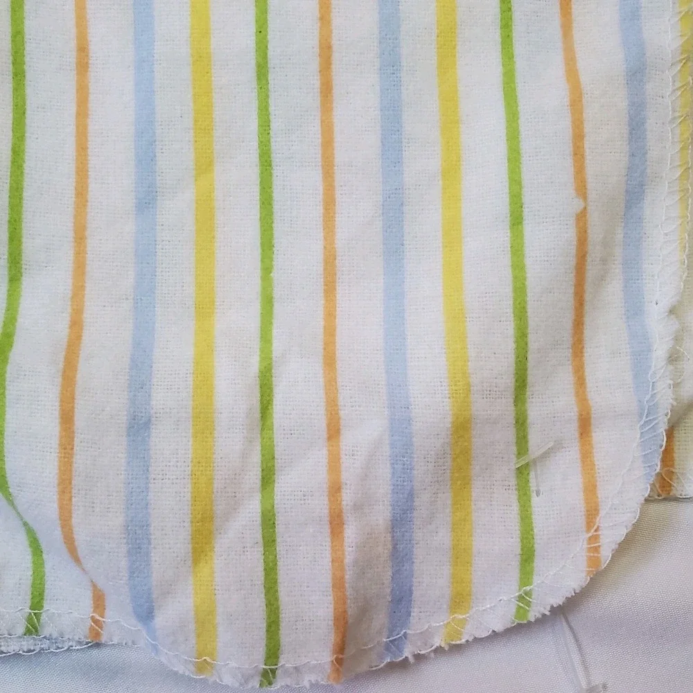Carters Watch the Wear White Cotton Flannel Baby Receiving Blanket Striped‎